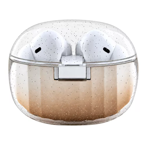 Guess - Wireless Earbuds (GUTWSHDGKEED) - Bluetooth 5.3, TWS, USB-C, with Docking Station, IPX4 - Glitter Gold Gradient