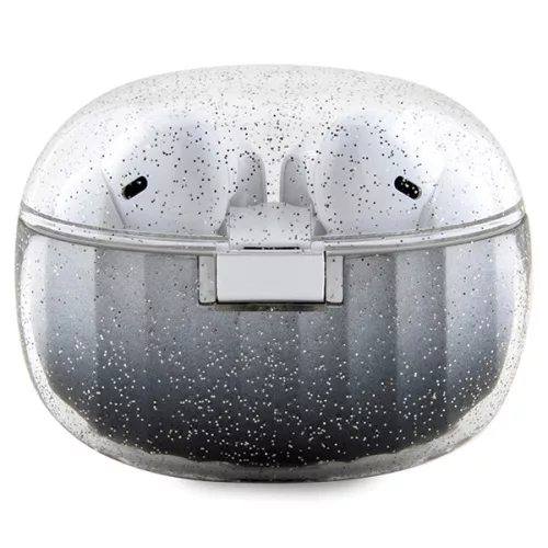 Guess - Vezeték nélküli fülhallgató (GUTWSHDGKEEK) - Bluetooth 5.3, TWS, USB-C, dokkolóállomással, IPX4 - Csillámos fekete színátmenet