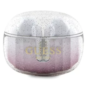   Guess - Vezeték nélküli fülhallgató (GUTWSHDGKEEP) - Bluetooth 5.3, TWS, USB-C, dokkolóállomással, IPX4 - Csillámos rózsaszín színátmenet