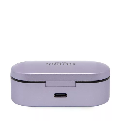 Guess - Vezeték nélküli fülhallgató (GUTWST31EU) - Bluetooth 5.0, TWS, USB-C, LED kijelzővel, dokkolóállomással, IPX4 - Lila