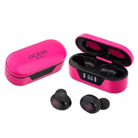   Guess - Wireless Earbuds (GUTWST31EM) - Bluetooth 5.0, TWS, USB-C, with LED Display, Docking Station, IPX4 - Magenta