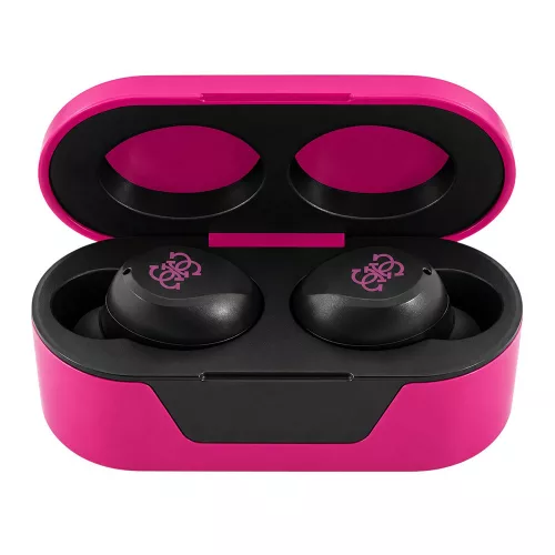Guess - Wireless Earbuds (GUTWST31EM) - Bluetooth 5.0, TWS, USB-C, with LED Display, Docking Station, IPX4 - Magenta