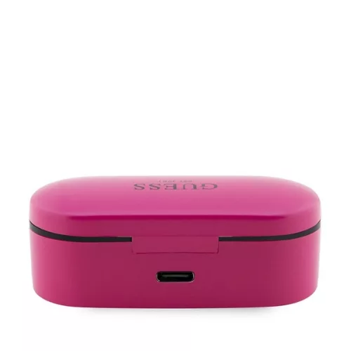 Guess - Vezeték nélküli fülhallgató (GUTWST31EM) - Bluetooth 5.0, TWS, USB-C, LED kijelzővel, dokkolóállomással, IPX4 - Magenta
