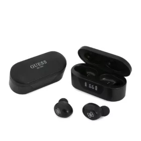   Guess - Vezeték nélküli fülhallgató (GUTWST31EK) - Bluetooth 5.0, TWS, USB-C, LED kijelzővel, dokkolóállomással, IPX4 - Fekete