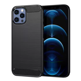 Techsuit - Carbon szilikon tok - iPhone 12 Pro Max - Fekete