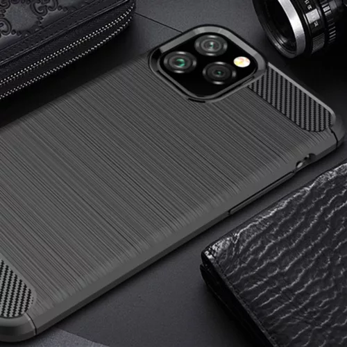 Techsuit - Carbon szilikon tok - iPhone 12 Pro Max - Fekete