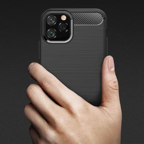 Techsuit - Carbon szilikon tok - iPhone 12 Pro Max - Fekete