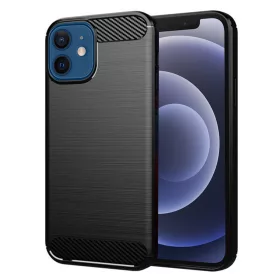   Techsuit - Carbon szilikon tok - iPhone 12 / iPhone 12 Pro - Fekete