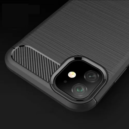 Techsuit - Carbon szilikon tok - iPhone 12 Mini - Fekete