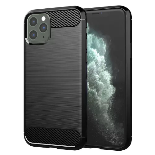 Techsuit - Carbon szilikon tok - iPhone 11 Pro Max - Fekete
