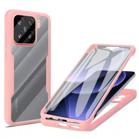   Techsuit - ColorVerse 360 tok kijelzővédővel - Xiaomi 15 - Rózsaszín