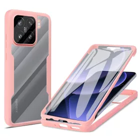   Techsuit - ColorVerse 360 tok kijelzővédővel - Xiaomi 15 - Rózsaszín