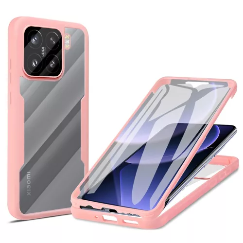 Techsuit - ColorVerse 360 tok kijelzővédővel - Xiaomi 15 - Rózsaszín