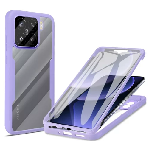 Techsuit - ColorVerse 360 tok kijelzővédővel - Xiaomi 15 - Lila