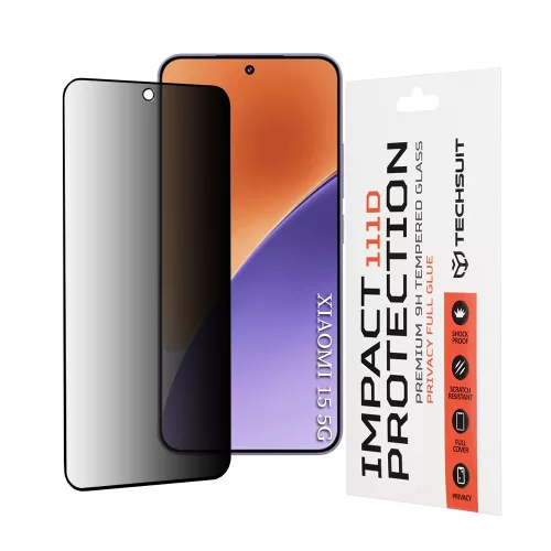 Techsuit - 111D Privacy Full Glue - Xiaomi 15 - Black