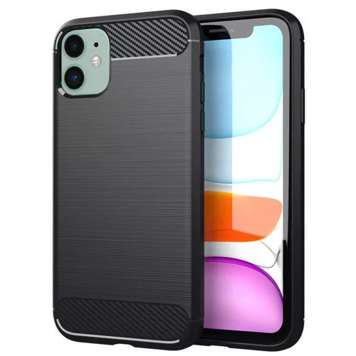 Techsuit - Carbon szilikon tok - iPhone 11 - Fekete