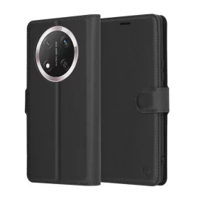   Techsuit - Leather Folio kinyitható tok - Honor Magic7 Lite / X9c - Fekete