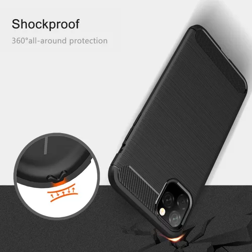 Techsuit - Carbon szilikon tok - iPhone 11 - Fekete