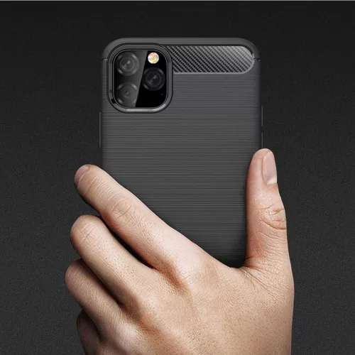Techsuit - Carbon szilikon tok - iPhone 11 - Fekete