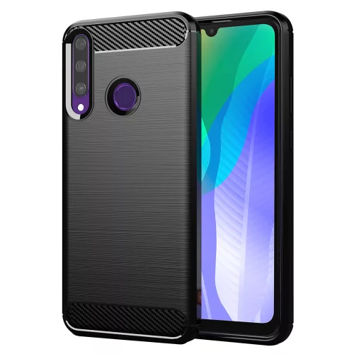 Techsuit - Carbon szilikon tok - Huawei Y6p - Fekete