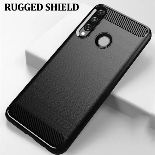 Techsuit - Carbon szilikon tok - Huawei Y6p - Fekete