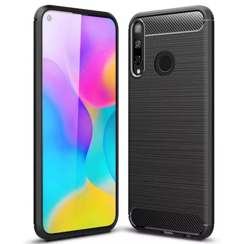 Techsuit - Carbon szilikon tok - Huawei Y6p - Fekete