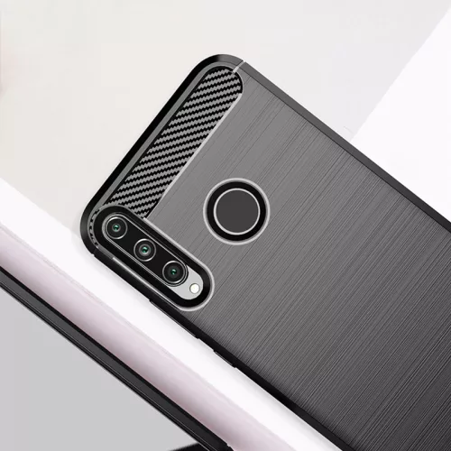 Techsuit - Carbon szilikon tok - Huawei Y6p - Fekete