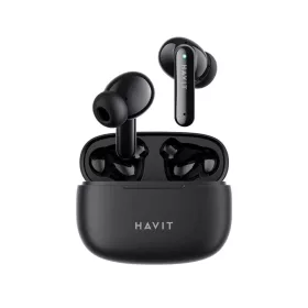   Havit - Vezeték nélküli fülhallgató (TW967 Pro) - Mikrofonnal, Bluetooth 5.3, Valódi vezeték nélküli sztereó, C típusú, 300mAh - Fekete