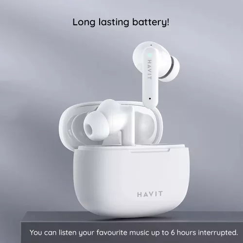 Havit - Vezeték nélküli fülhallgató (TW967 Pro) - Mikrofonnal, Bluetooth 5.3, Valódi vezeték nélküli sztereó, C típusú, 300mAh - Fekete