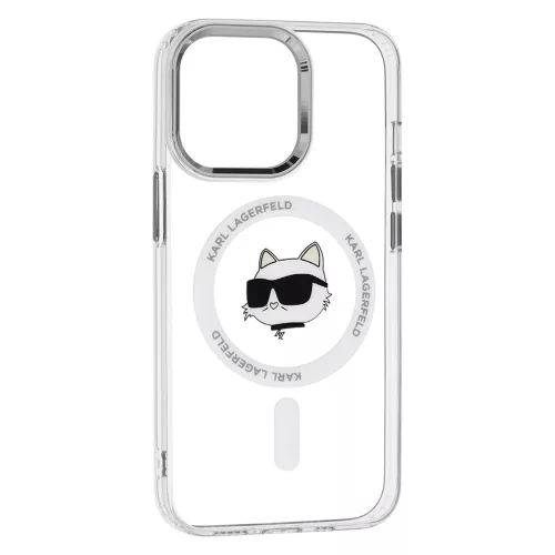 Karl Lagerfeld - IML MagSafe (KLHMP13LHLSCHH) - iPhone 13 Pro - White Metal Choupette's Head