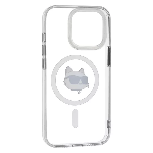 Karl Lagerfeld - IML MagSafe (KLHMP13LHLSCHH) - iPhone 13 Pro - White Metal Choupette's Head