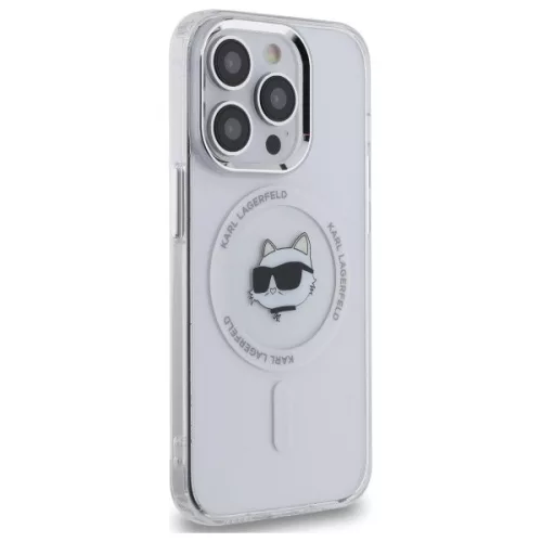 Karl Lagerfeld - IML MagSafe (KLHMP13LHLSCHH) - iPhone 13 Pro - White Metal Choupette's Head