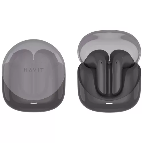 Havit - Vezeték nélküli fülhallgató Modern Buds (TW974) - Játékhoz, Mikrofonnal, Bluetooth 5.3, TWS, ENC, USB-C, 400mAh - Fekete