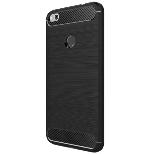 Techsuit - Carbon szilikon tok - Huawei P9 Lite 2017 / P8 Lite 2017 - Fekete