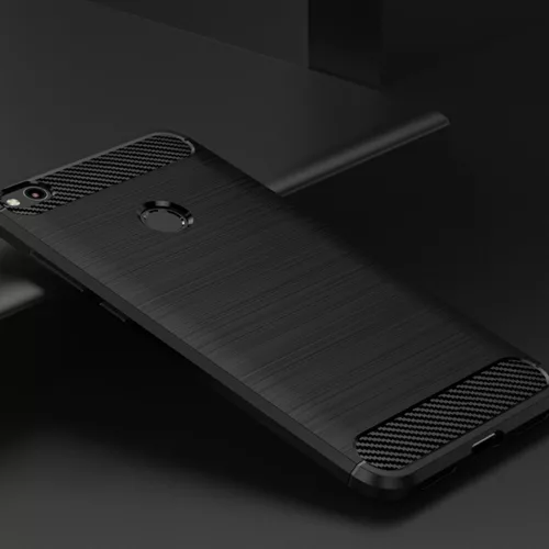 Techsuit - Carbon szilikon tok - Huawei P9 Lite 2017 / P8 Lite 2017 - Fekete