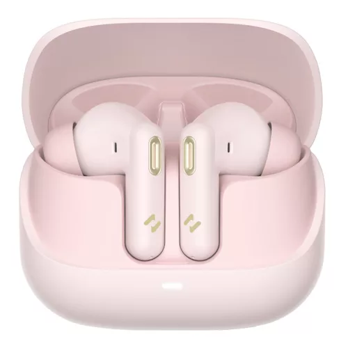 Havit - Vezeték nélküli fülhallgató (TW906 Pro) - Bluetooth 5.3, Mikrofonnal, TWS, ANC, C típusú, 300mAh - Rózsaszín
