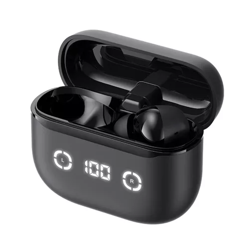 Havit - Vezeték nélküli fülhallgató (TW984) - Bluetooth 5.4, ANC, digitális kijelző, True Wireless, C típusú, 420mAh, Havit Life alkalmazás - Fekete
