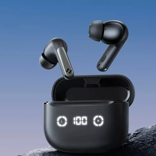 Havit - Vezeték nélküli fülhallgató (TW984) - Bluetooth 5.4, ANC, digitális kijelző, True Wireless, C típusú, 420mAh, Havit Life alkalmazás - Fekete