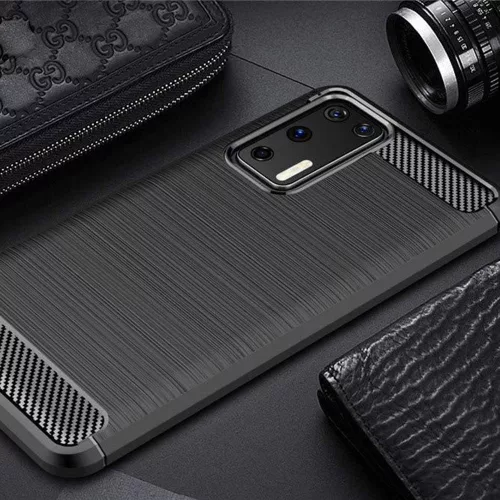 Techsuit - Carbon szilikon tok - Huawei P40 Pro - Fekete