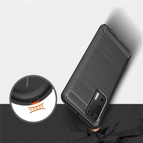 Techsuit - Carbon szilikon tok - Huawei P40 Pro - Fekete