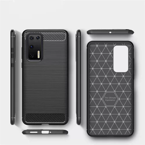 Techsuit - Carbon szilikon tok - Huawei P40 Pro - Fekete