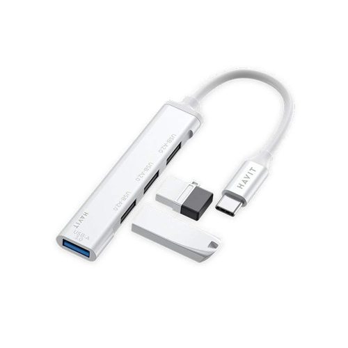 Havit - Docking Station (HB41) - USB 3.0, 3x USB 2.0, 11.8cm Cable Length, Aluminium Alloy - Silver