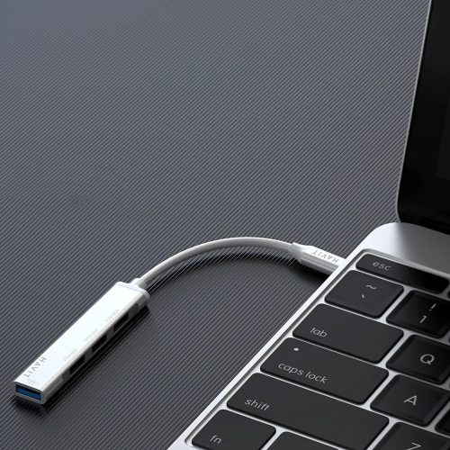 Havit - Docking Station (HB41) - USB 3.0, 3x USB 2.0, 11.8cm Cable Length, Aluminium Alloy - Silver