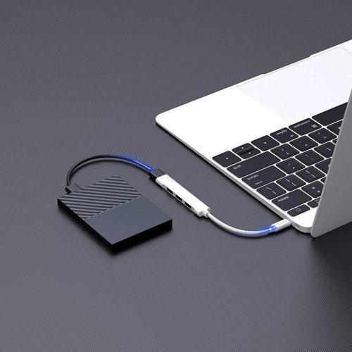Havit - Docking Station (HB41) - USB 3.0, 3x USB 2.0, 11.8cm Cable Length, Aluminium Alloy - Silver