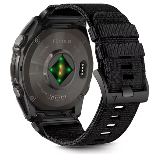 Techsuit - Watchband QuickFit 22mm (W070) - Garmin Fenix 5/5 Plus 6/6 Pro/7/Forerunner 945/970/Approach S60 - Obsidian Black