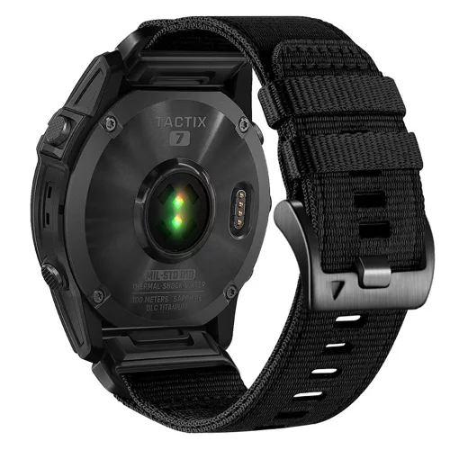 Techsuit - Watchband QuickFit 26mm (W070) - Garmin Fenix 3/3 HR/5X/5X Plus/6X/6X Pro/7X/7X Pro Solar - Obsidian Black