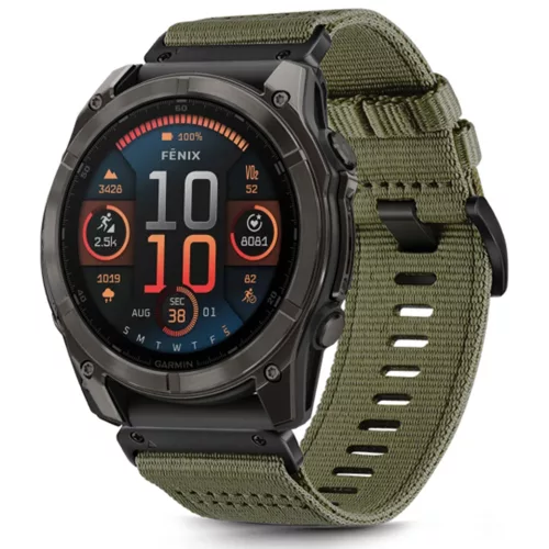 Techsuit - Watchband QuickFit 26mm (W070) - Garmin Fenix 3/3 HR/5X/5X Plus/6X/6X Pro/7X/7X Pro Solar - Camo Green