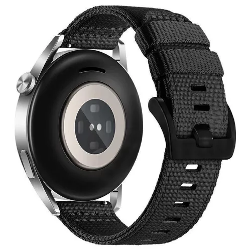 Techsuit - Watchband 22mm (W070) - Samsung Galaxy Watch (46mm)/Watch 3/Gear S3, Huawei Watch GT/GT 2 (46mm) - Obsidian Black