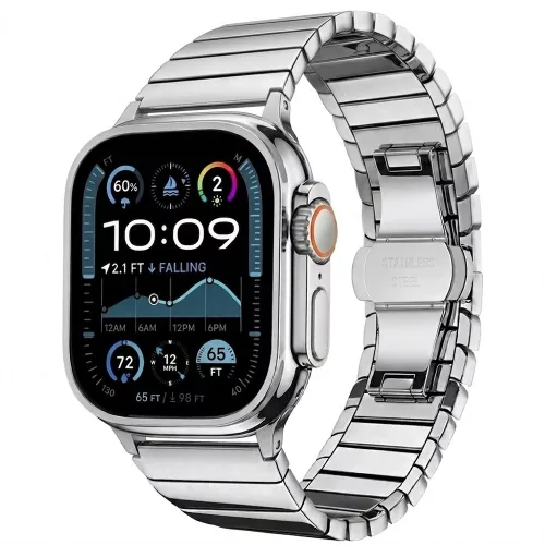 Techsuit - Watchband (W012) - Apple Watch 1/2/3/4/5/6/7/8/9/10/11/SE/SE 2/SE 3 (38/40/41/42mm) - Silver