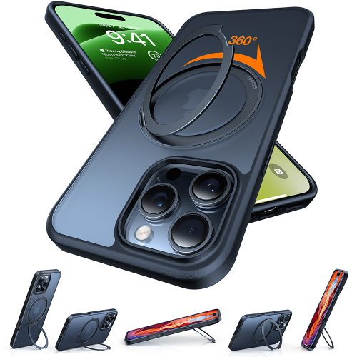 Torras - Ostand Pro MagSafe Series tok - iPhone 16 Pro - Fekete